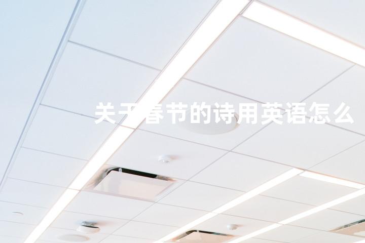 关于春节的诗用英语怎么说