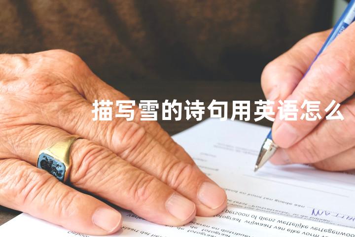 描写雪的诗句用英语怎么说