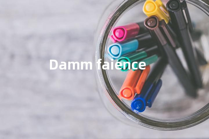 Damm faience单词图解，单词释义场景配图