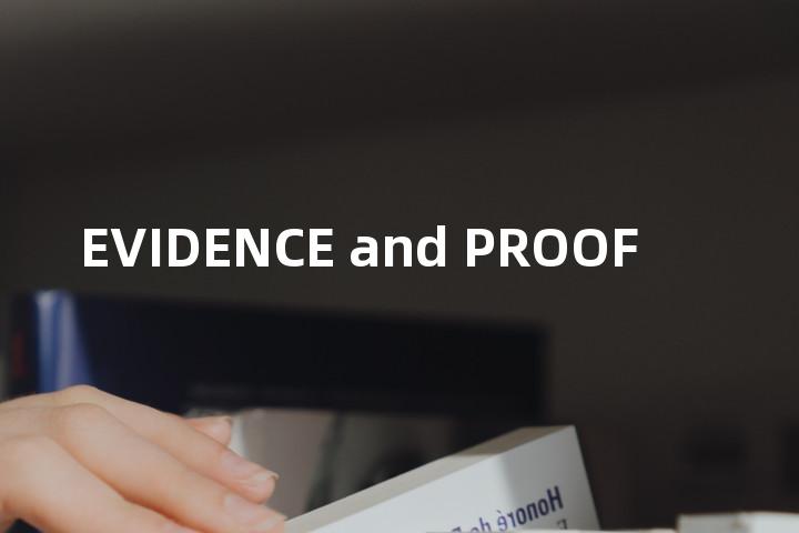 EVIDENCE and PROOF单词图解，单词释义场景配图