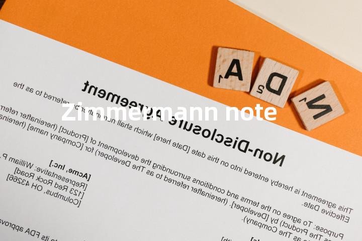Zimmermann note单词图解，单词释义场景配图