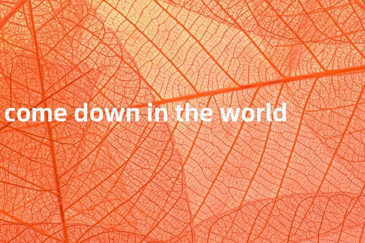 come down in the world单词图解，单词释义场景配图