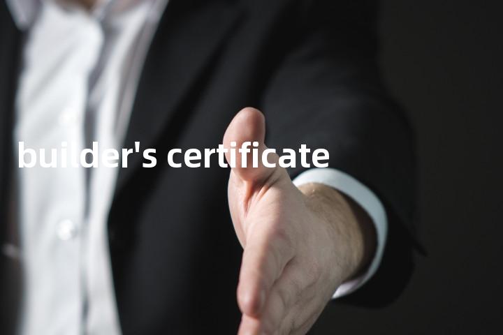 builder's certificate单词图解，单词释义场景配图