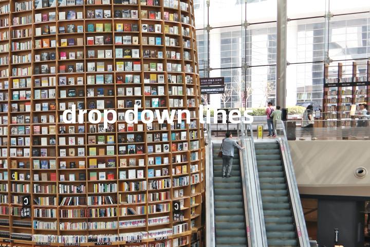 drop down lines单词图解，单词释义场景配图