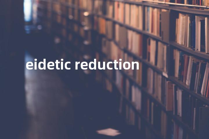 eidetic reduction单词图解，单词释义场景配图