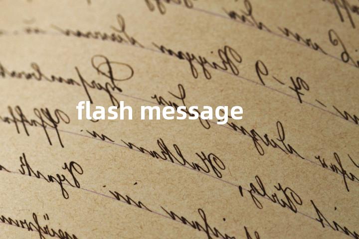 flash message单词图解，单词释义场景配图