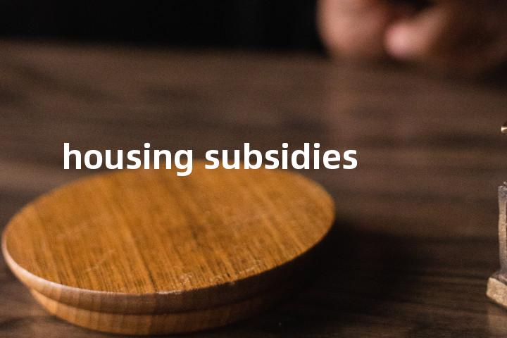 housing subsidies单词图解，单词释义场景配图