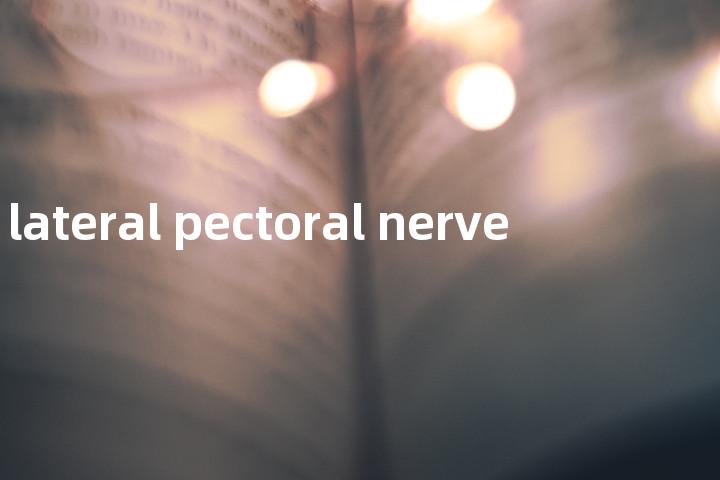 lateral pectoral nerve单词图解，单词释义场景配图