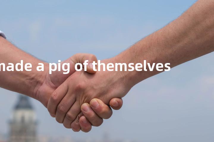 made a pig of themselves单词图解，单词释义场景配图