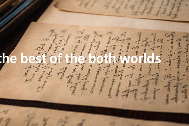 make the best of the both worlds单词图解，单词释义场景配图