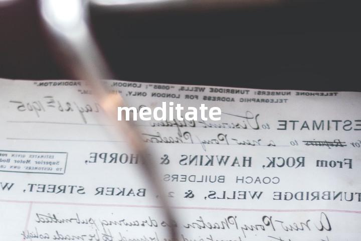 meditate