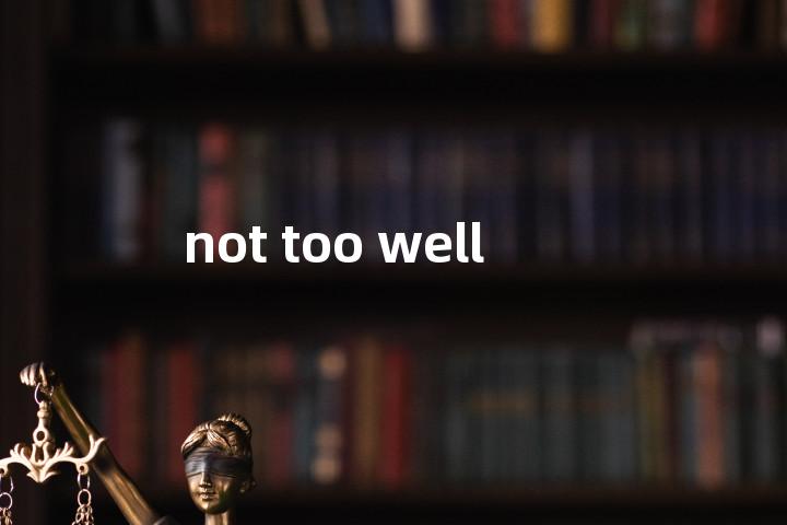 not too well单词图解，单词释义场景配图