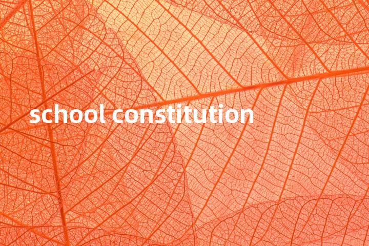 school constitution单词图解，单词释义场景配图