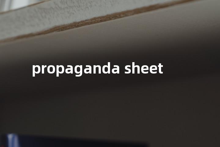 propaganda sheet单词图解，单词释义场景配图
