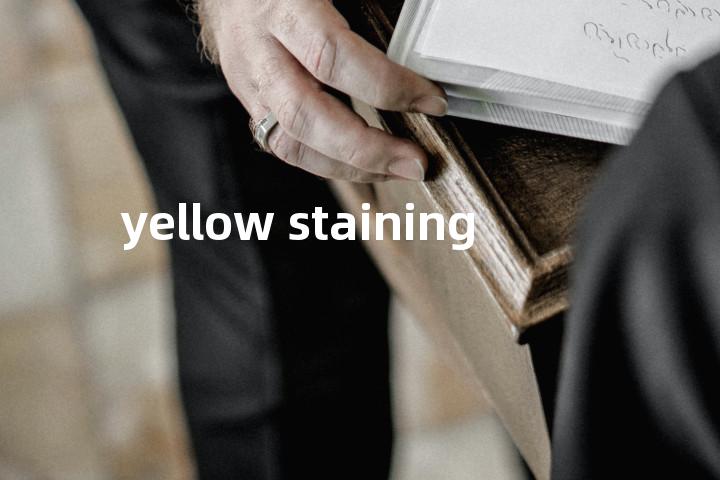 yellow staining单词图解，单词释义场景配图