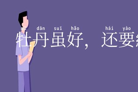 牡丹虽好，还要緑叶扶持